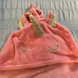 Justice Pink Unicorn Hooded Wearable Blanket One Size Plush Cozy kidcore twee